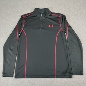 Under Armour Sweater Mens Large Fitted Black ColdGear Infrared 1/4 Zip Pullover